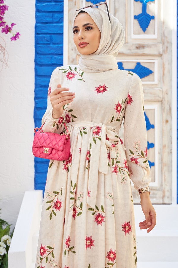 Arya Keten Elbise - Fuşya