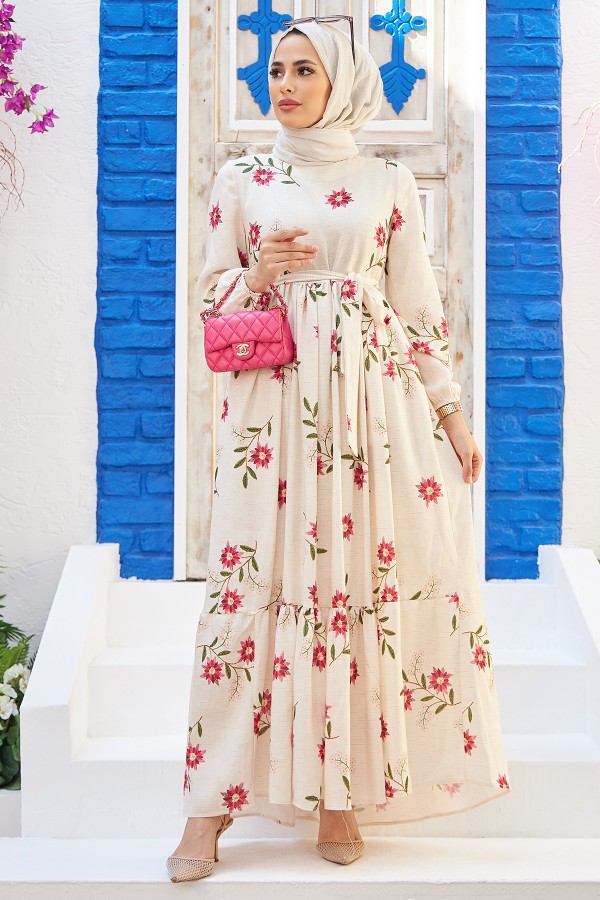 Arya Keten Elbise - Fuşya