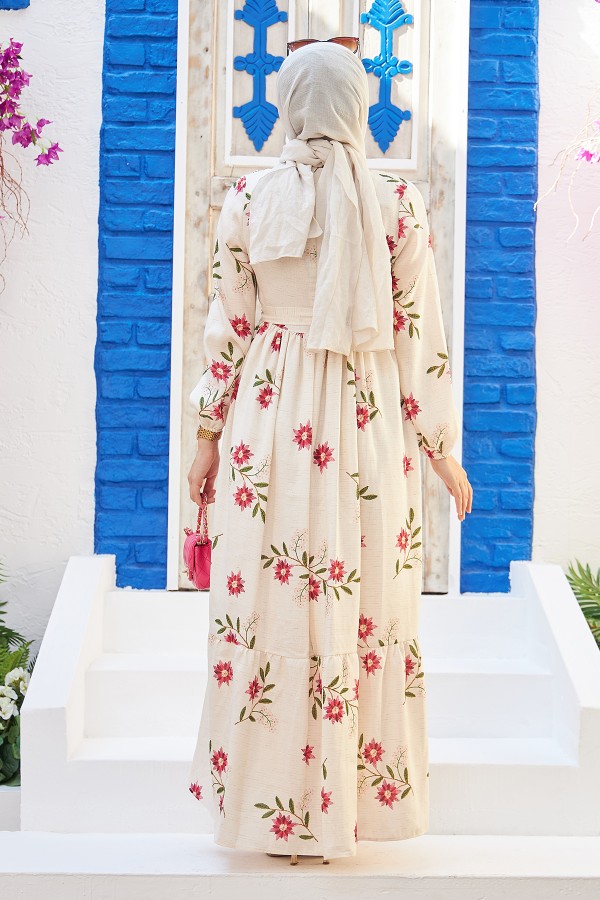 Arya Keten Elbise - Fuşya