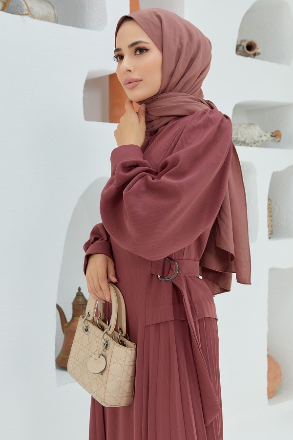 Pleated Dress - Dried Rose Pleated Dress - Dried Rose