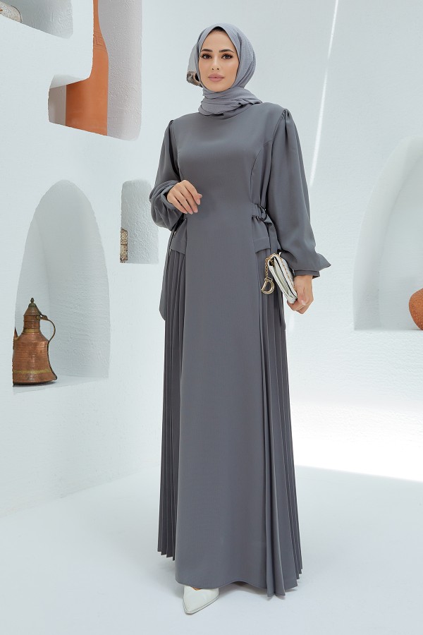 Pleated Dress - Gray