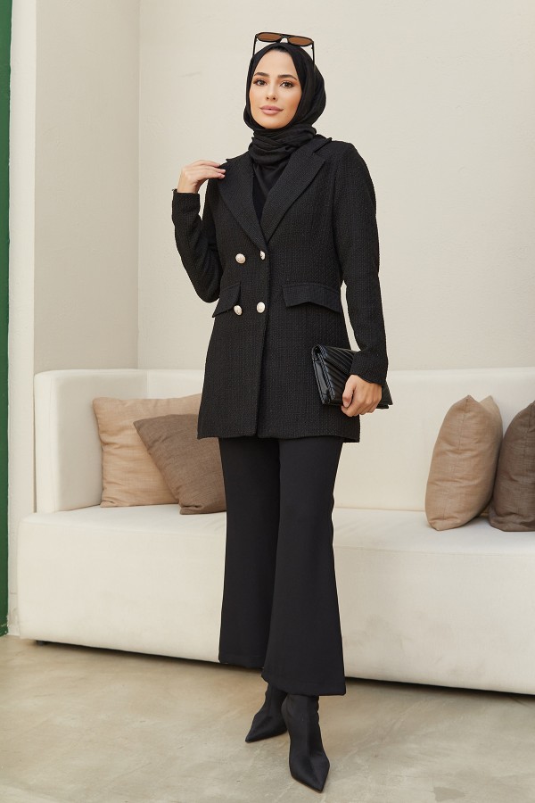 Nora Tüvit Ceket - Siyah