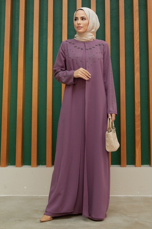 Büyük Beden Serra Abiye - Leylak