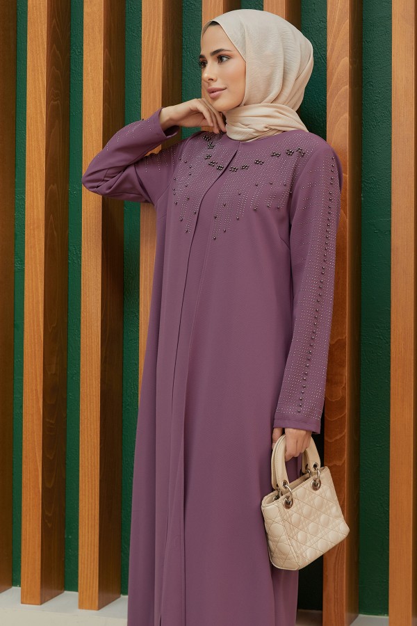 Büyük Beden Serra Abiye - Leylak