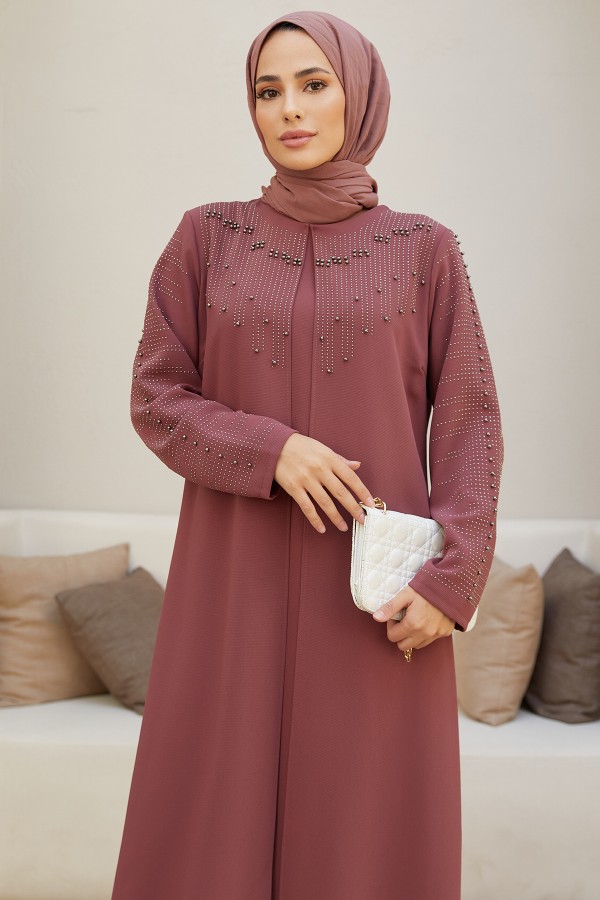 Large Size Serra Evening Dress - Dried Rose