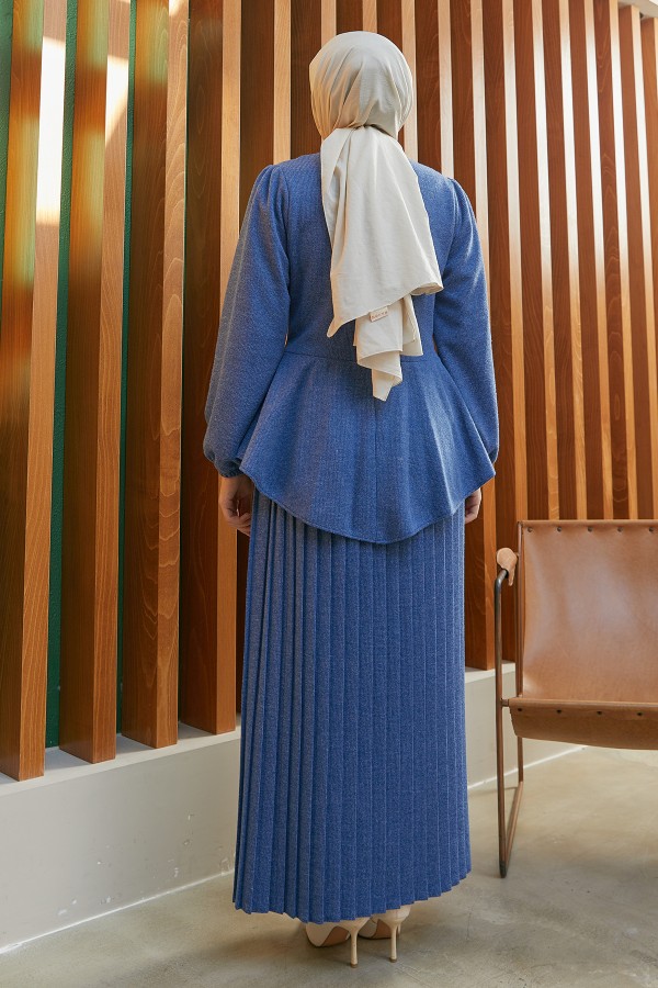 Etekli Triko Takım - İndigo