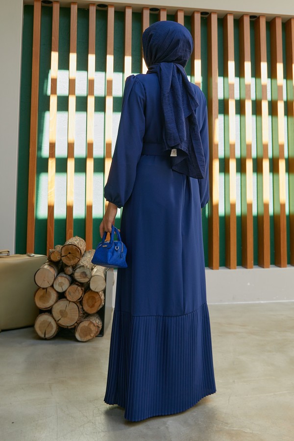 Skirt Pleated Dress - Indigo