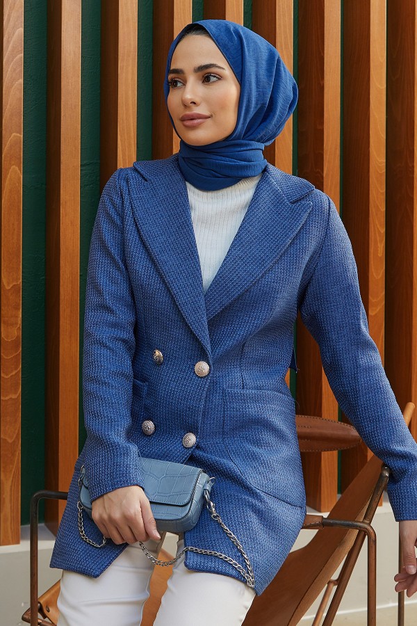 Vina Tüvit Ceket - İndigo