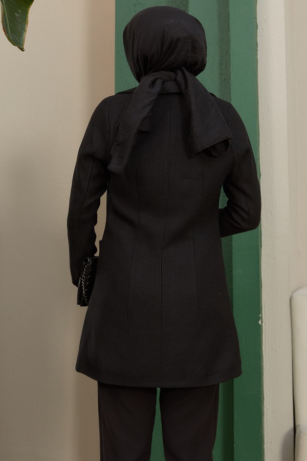 Vina Tüvit Ceket - Siyah