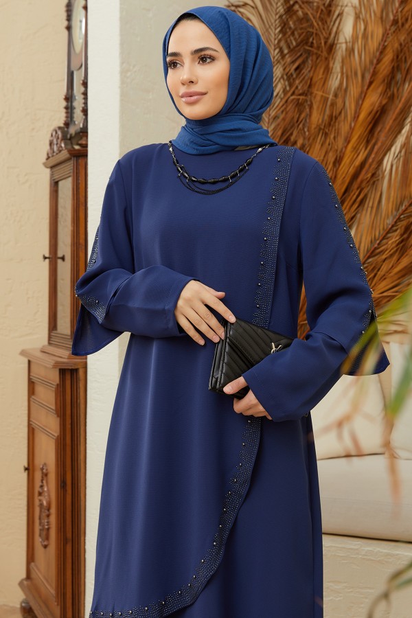 Hürrem Büyük Beden Abiye - İndigo