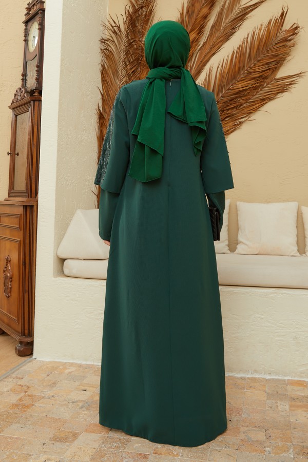 Hürrem Büyük Beden Abiye - Zümrüt