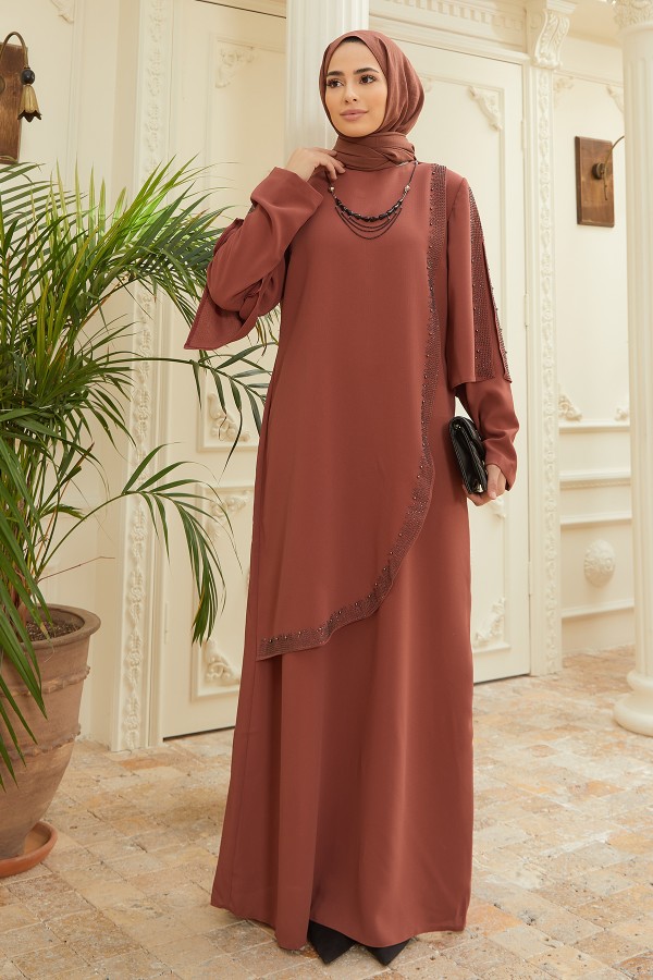 Hürrem Büyük Beden Abiye - Tarçın