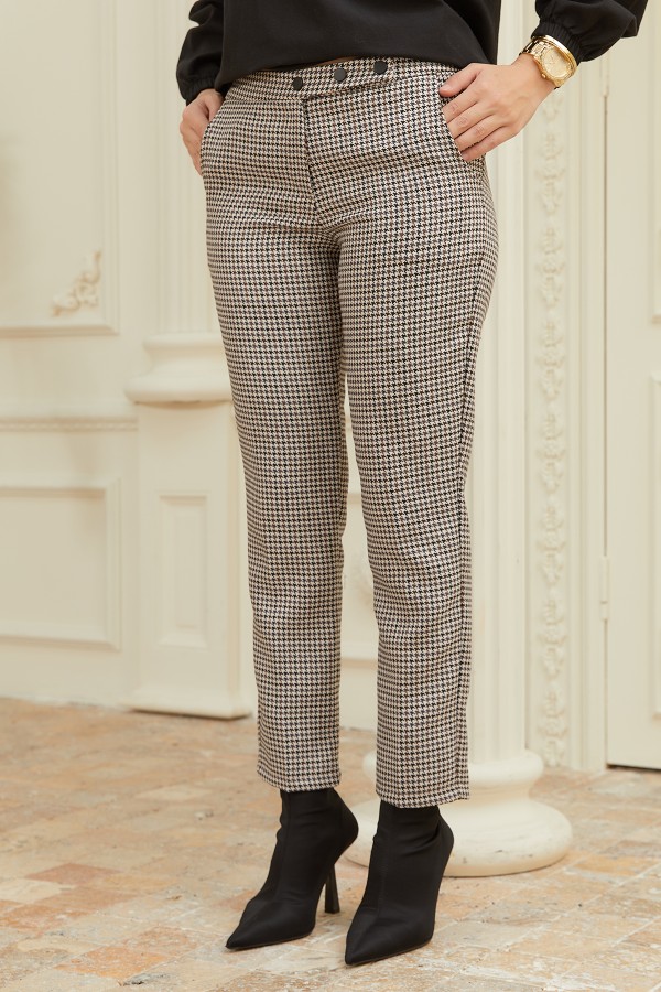 Kazayağı Desenli Pantolon - Antrasit