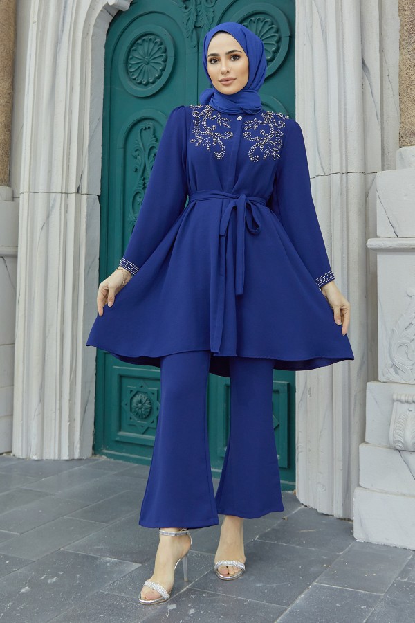 Mona Tunik Pantolon Takım - İndigo