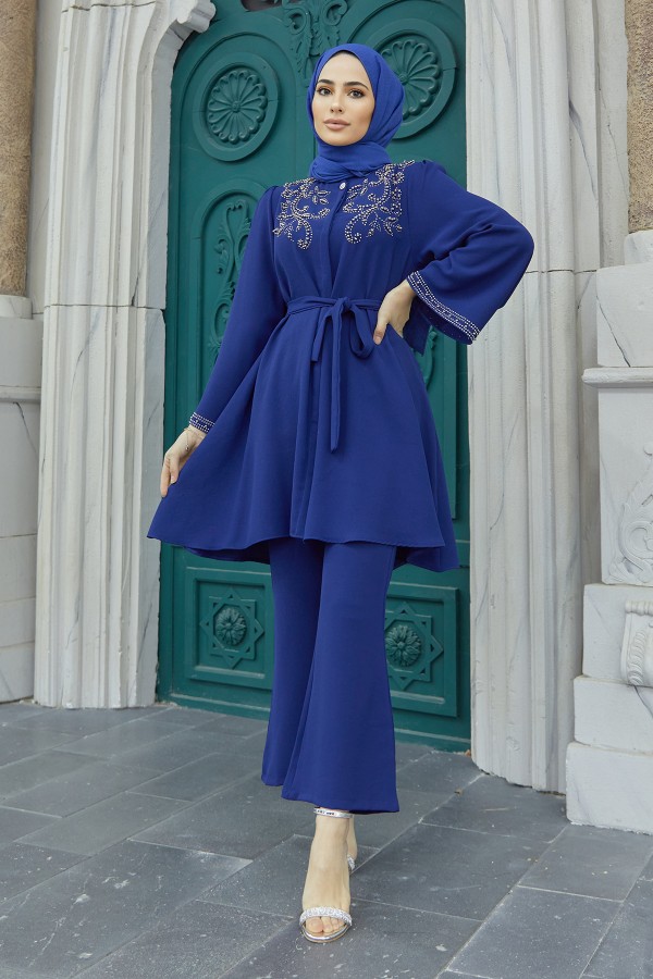 Mona Tunik Pantolon Takım - İndigo