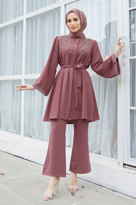 Mona Tunic Pants Set - Dried Rose