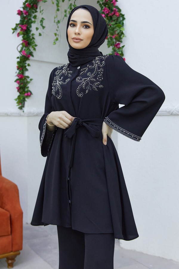 Mona Tunik Pantolon Takım - Siyah