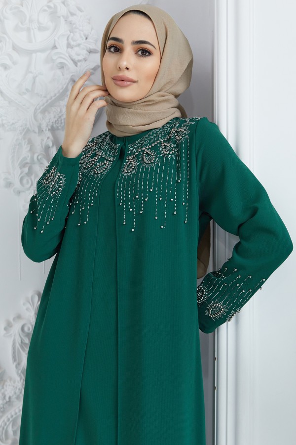 Lina Büyük Beden Abiye - Zümrüt