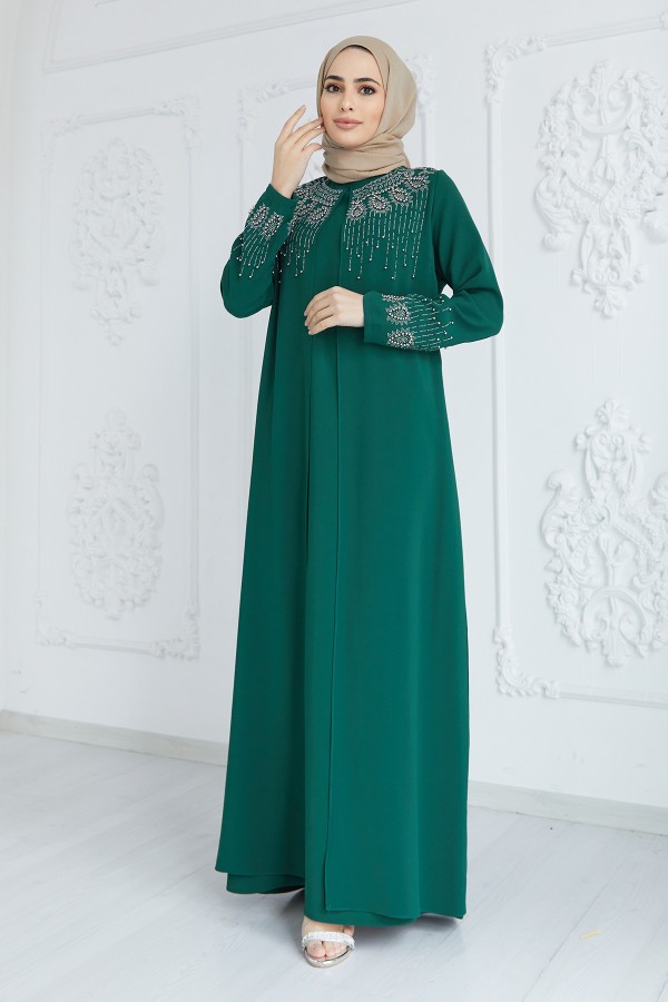 Lina Büyük Beden Abiye - Zümrüt