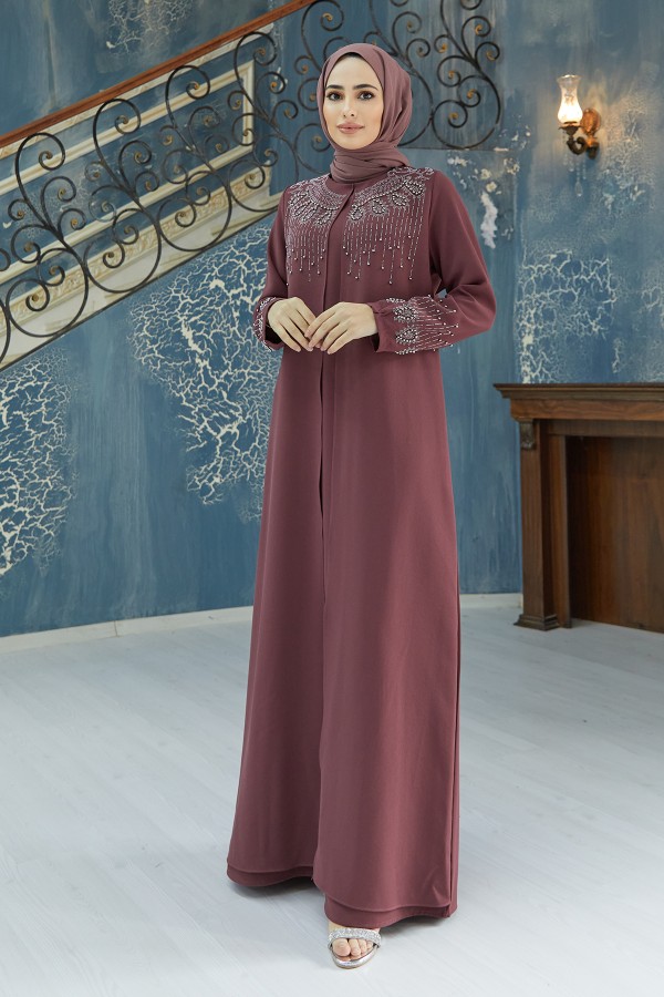 Lina Büyük Beden Abiye - Gül Kurusu