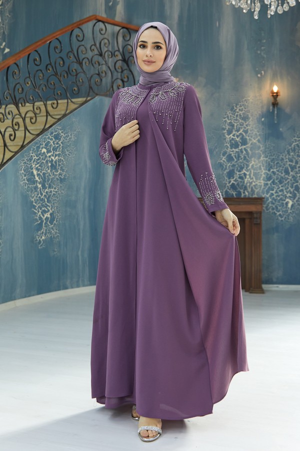 Lina Plus Size Evening Dress - Lilac