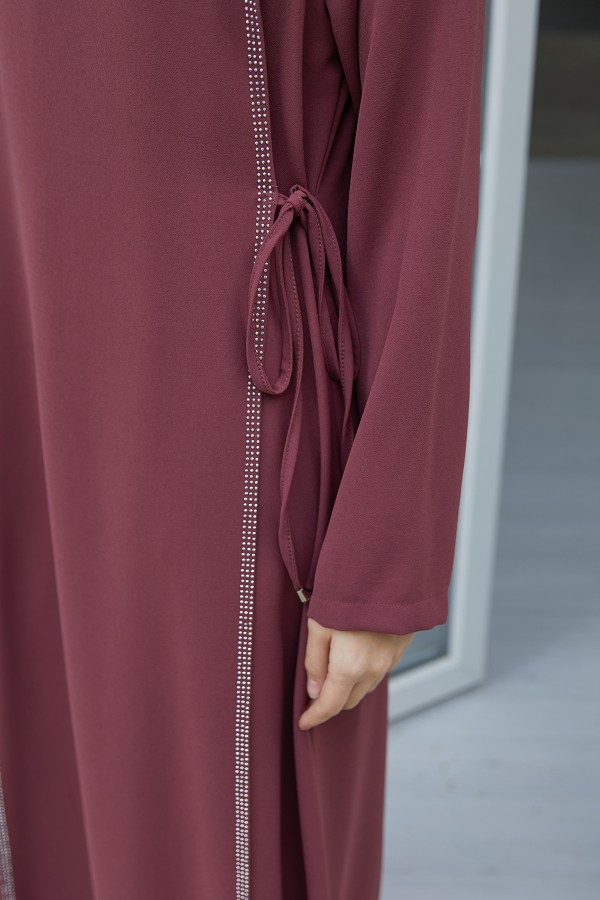 Yandan Bağlamalı Elbise - Gül Kurusu