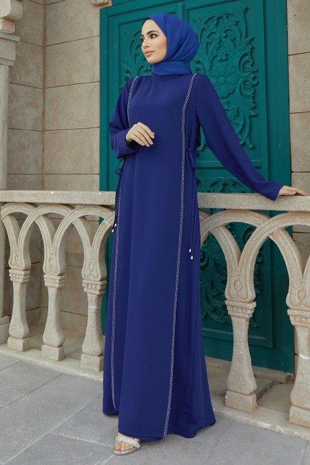 Tie Side Dress - Indigo