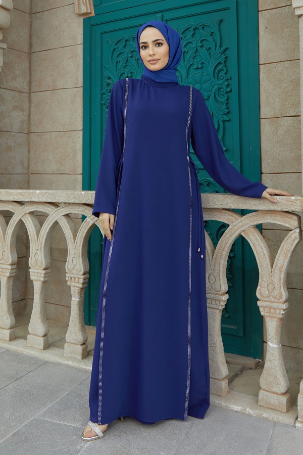 Tie Side Dress - Indigo
