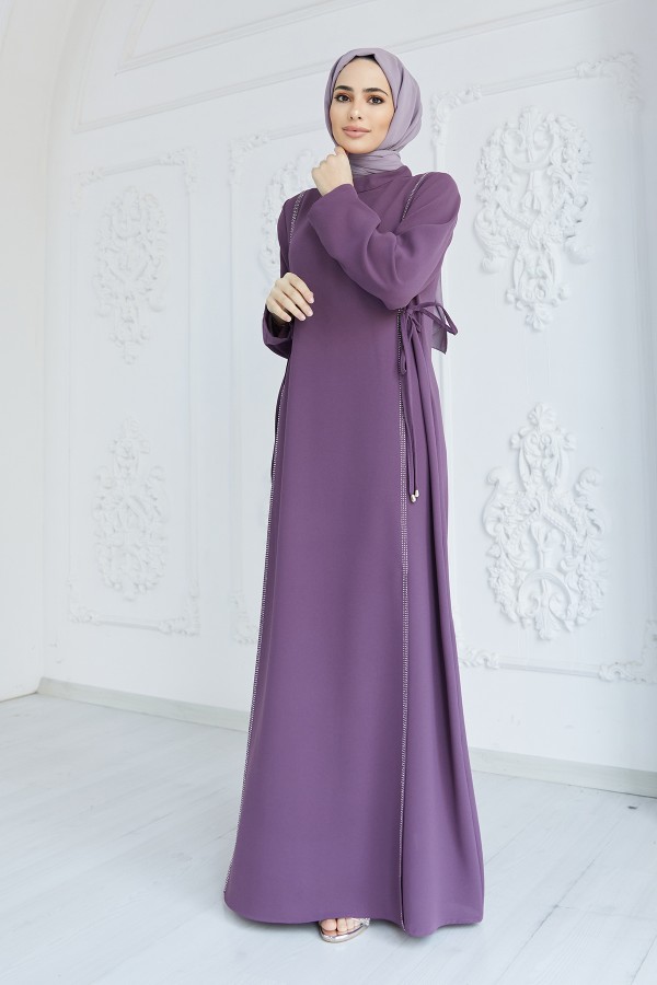 Yandan Bağlamalı Elbise - Leylak