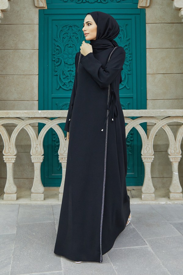 Yandan Bağlamalı Elbise - Siyah