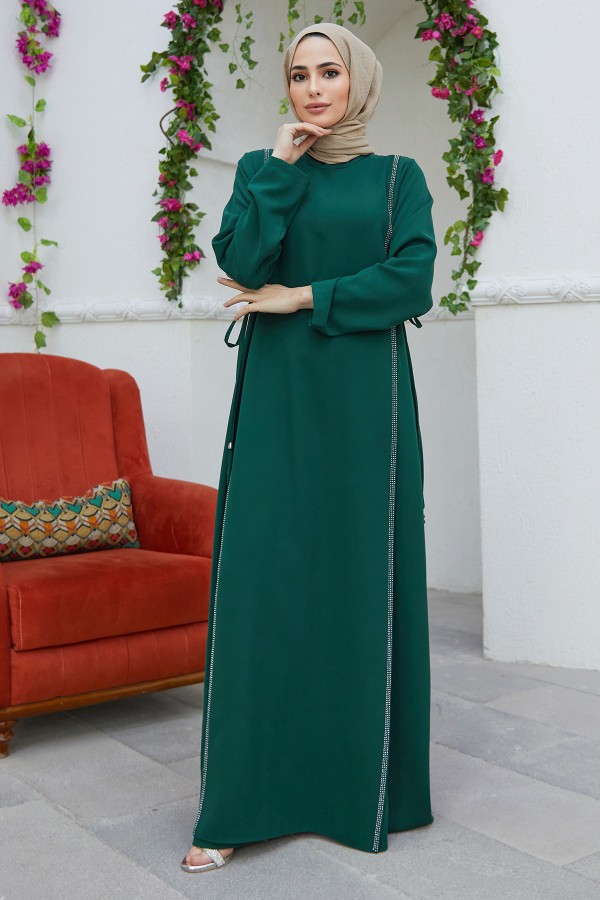 Tie Back Dress - Emerald