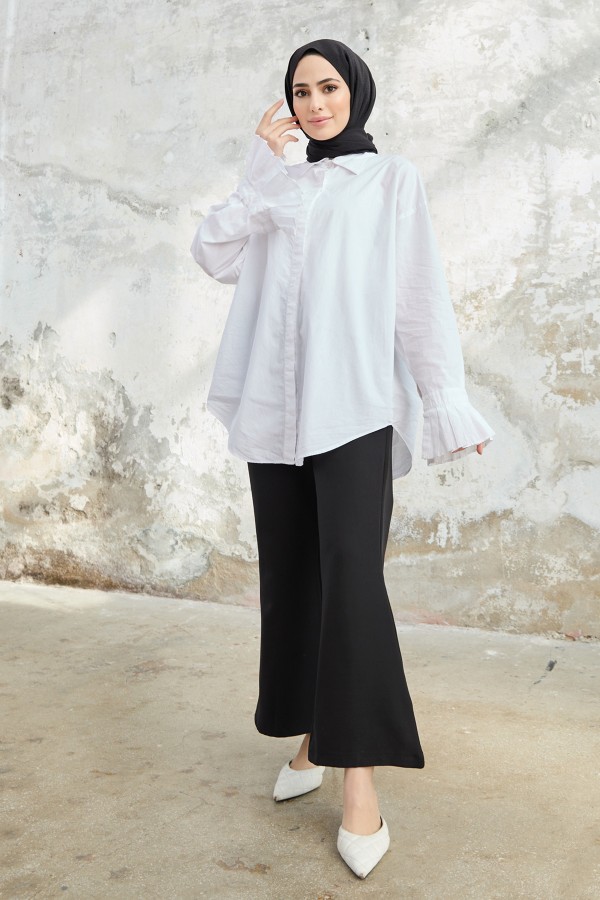 İspanyol Paça Pantolon - Siyah