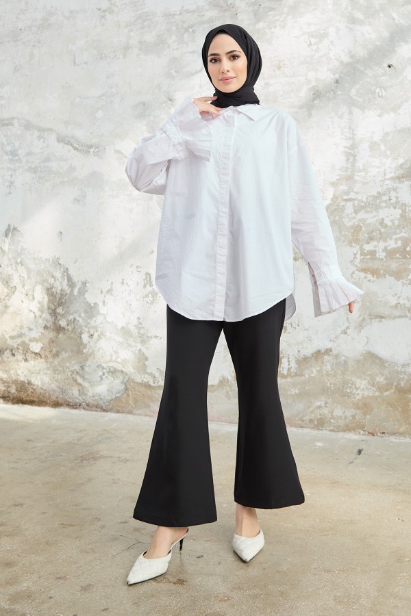 İspanyol Paça Pantolon - Siyah