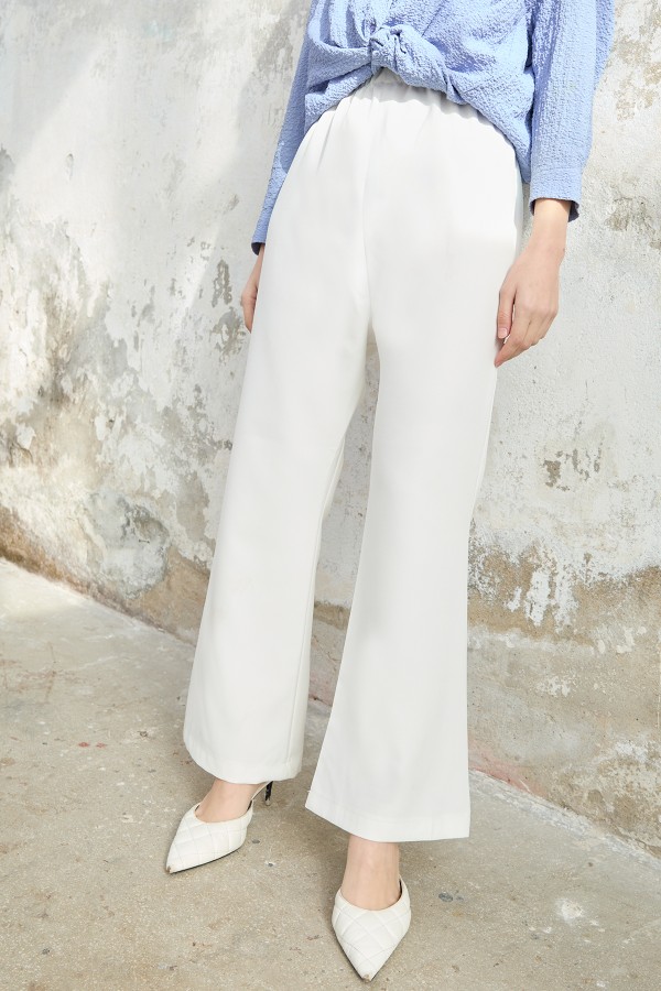 İspanyol Paça Pantolon - Ekru