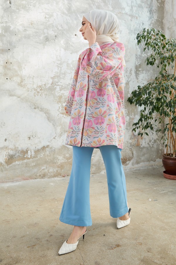 Flared Trousers - Baby Blue