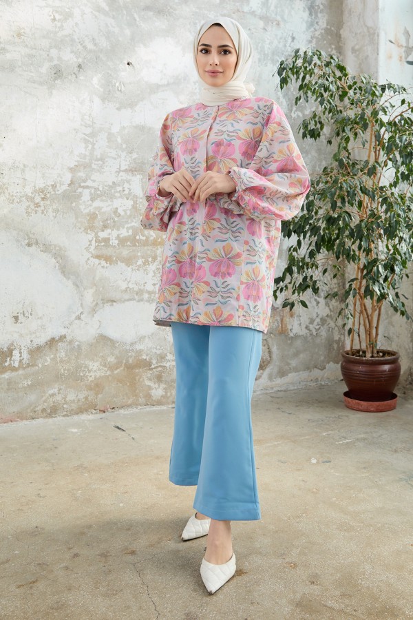 İspanyol Paça Pantolon - Bebe Mavisi