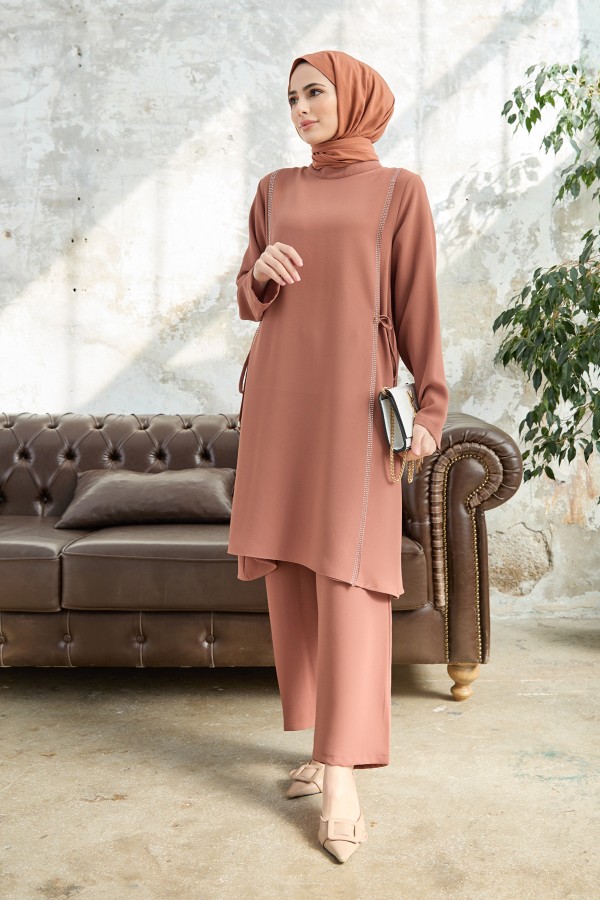 Side Tie Set - Camel