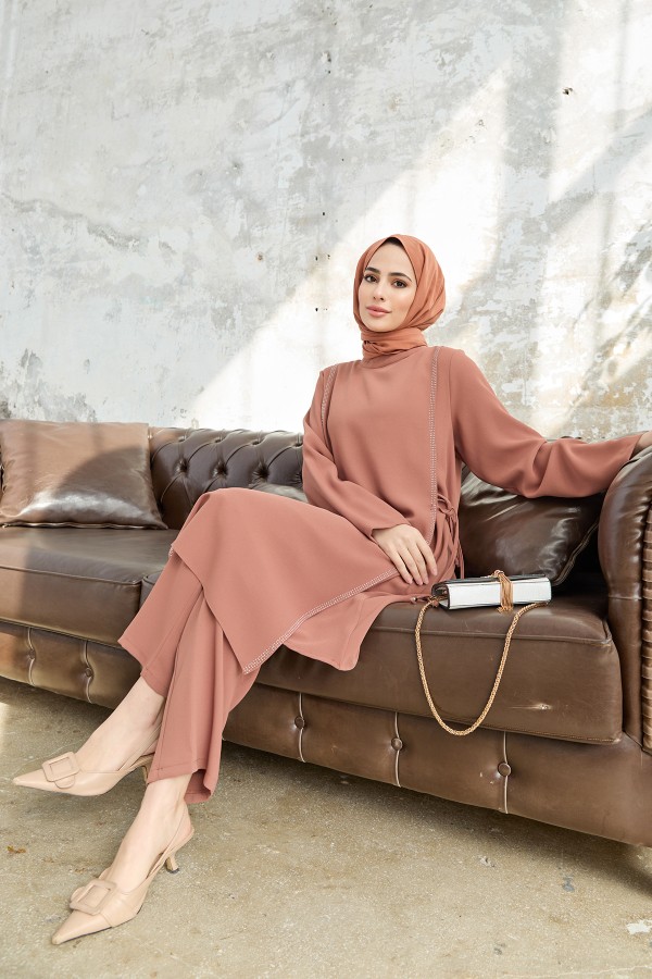 Side Tie Set - Camel