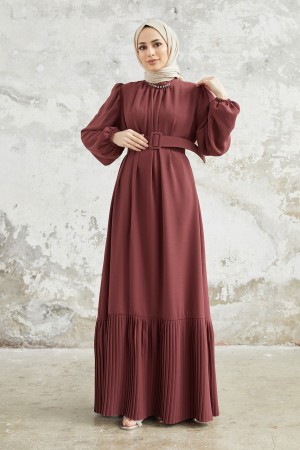 Skirt Pleated Dress - Dried Rose