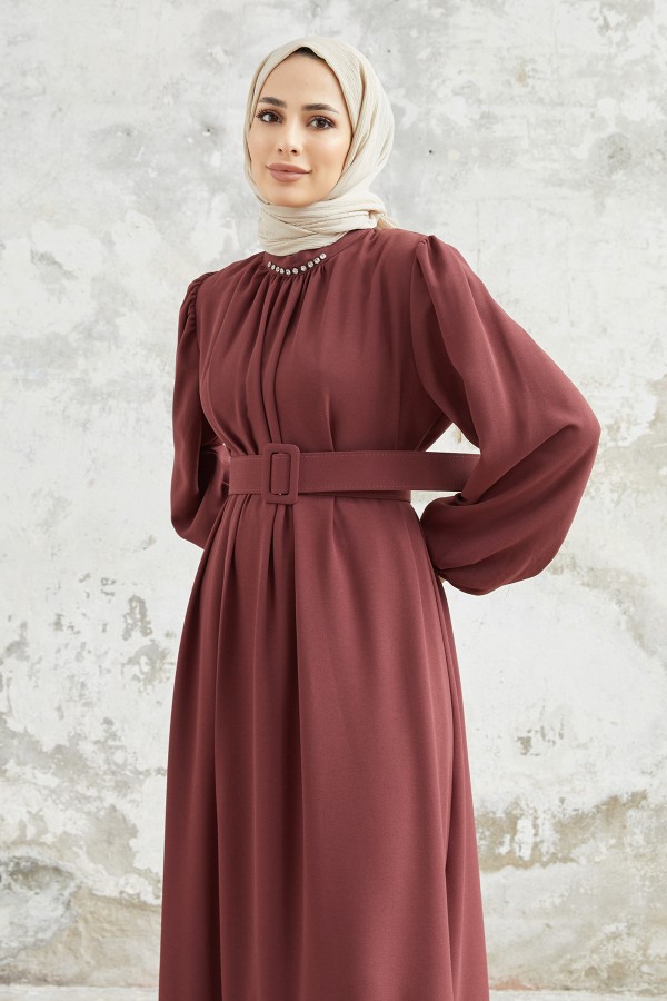 Skirt Pleated Dress - Dried Rose