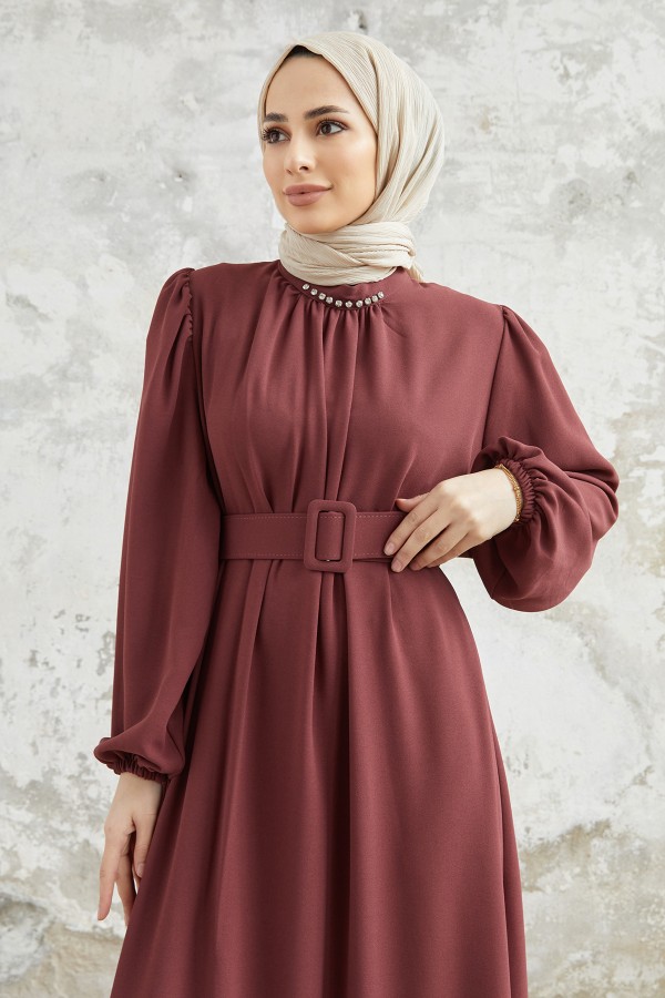 Skirt Pleated Dress - Dried Rose