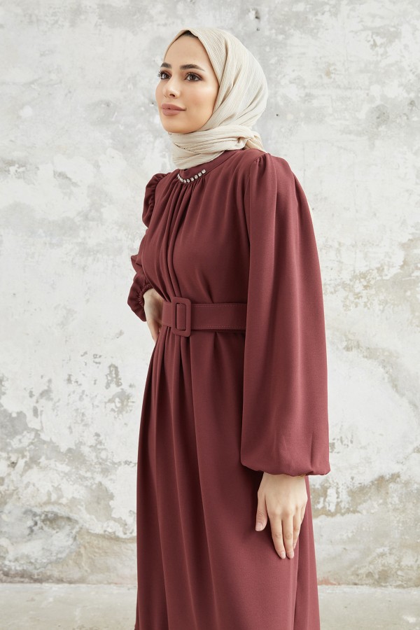 Skirt Pleated Dress - Dried Rose