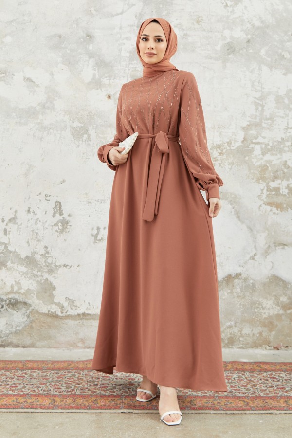 Pera Stone Dress - Camel