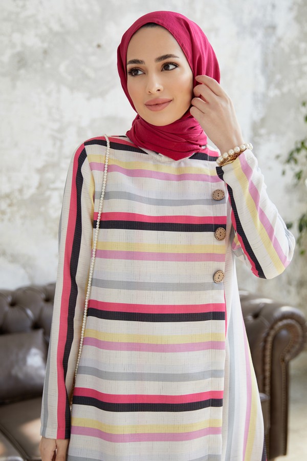 Line Pattern Suit - Gray