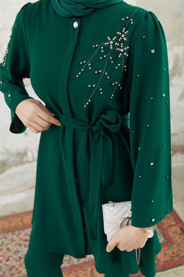 Rina Tunik Pantolon Takım - Zümrüt
