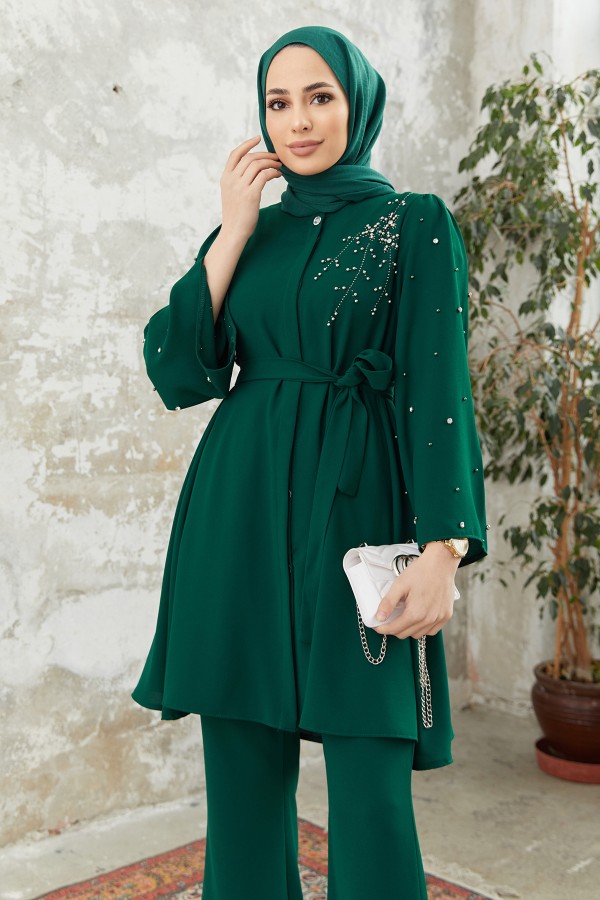 Rina Tunik Pantolon Takım - Zümrüt