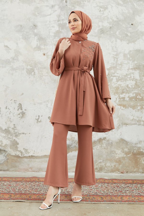 Rina Tunic Pants Set - Camel