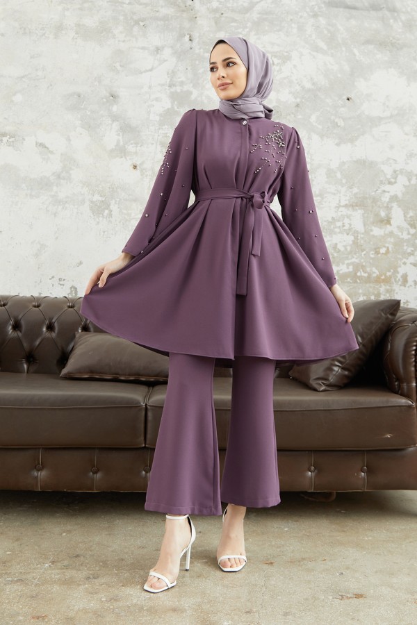 Rina Tunic Pants Set - Lilac Rina Tunic Pants Set - Lilac