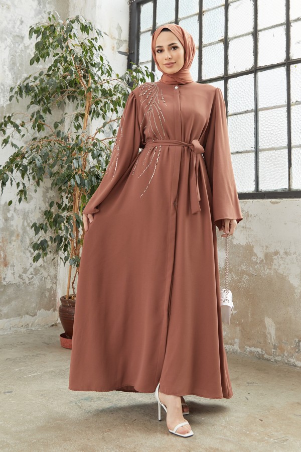 Viona Stone Abaya - Camel