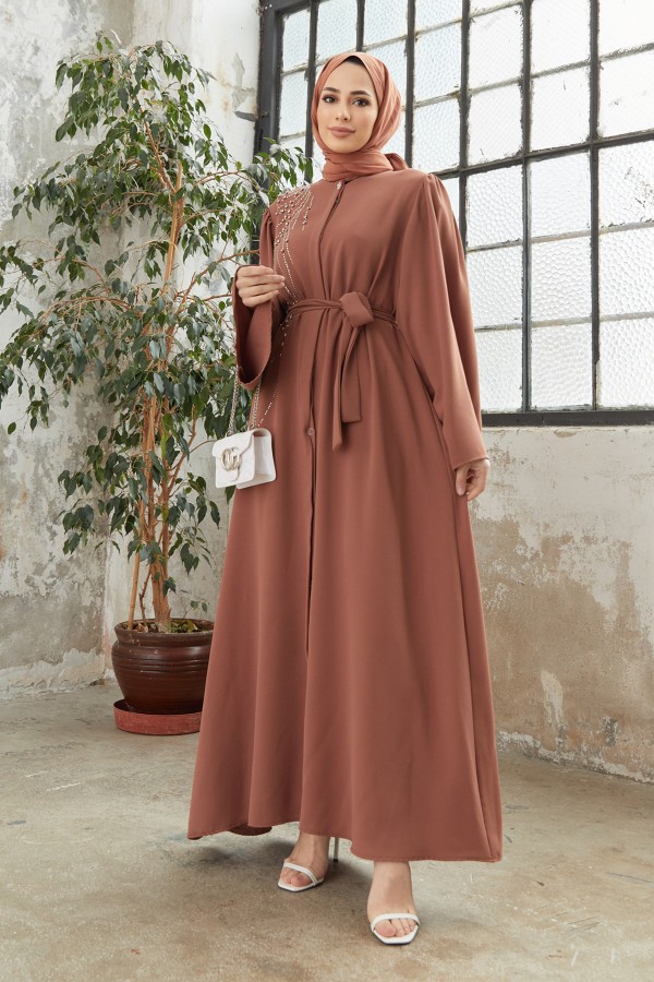 Viona Stone Abaya - Camel